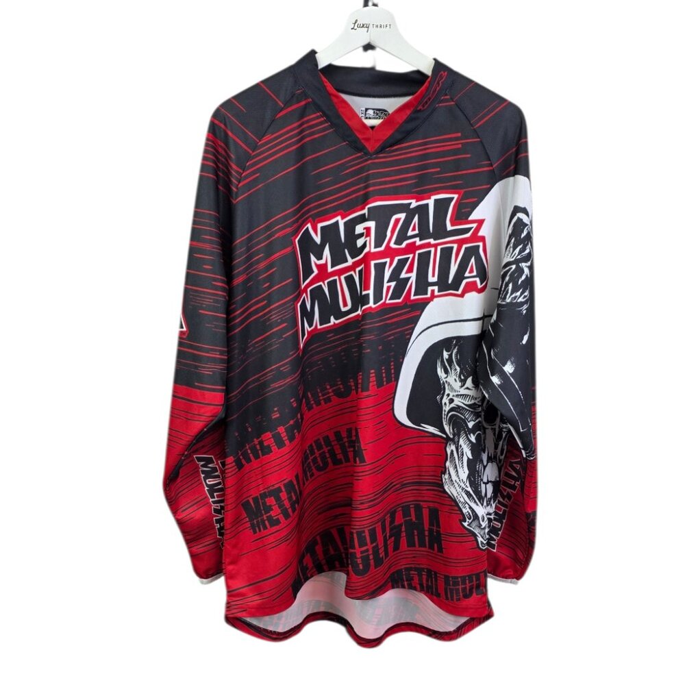 Metal Mulisha MSR Jersey Men's 2XL Motocross, Y2K, Red, Long Sleeve, Skull